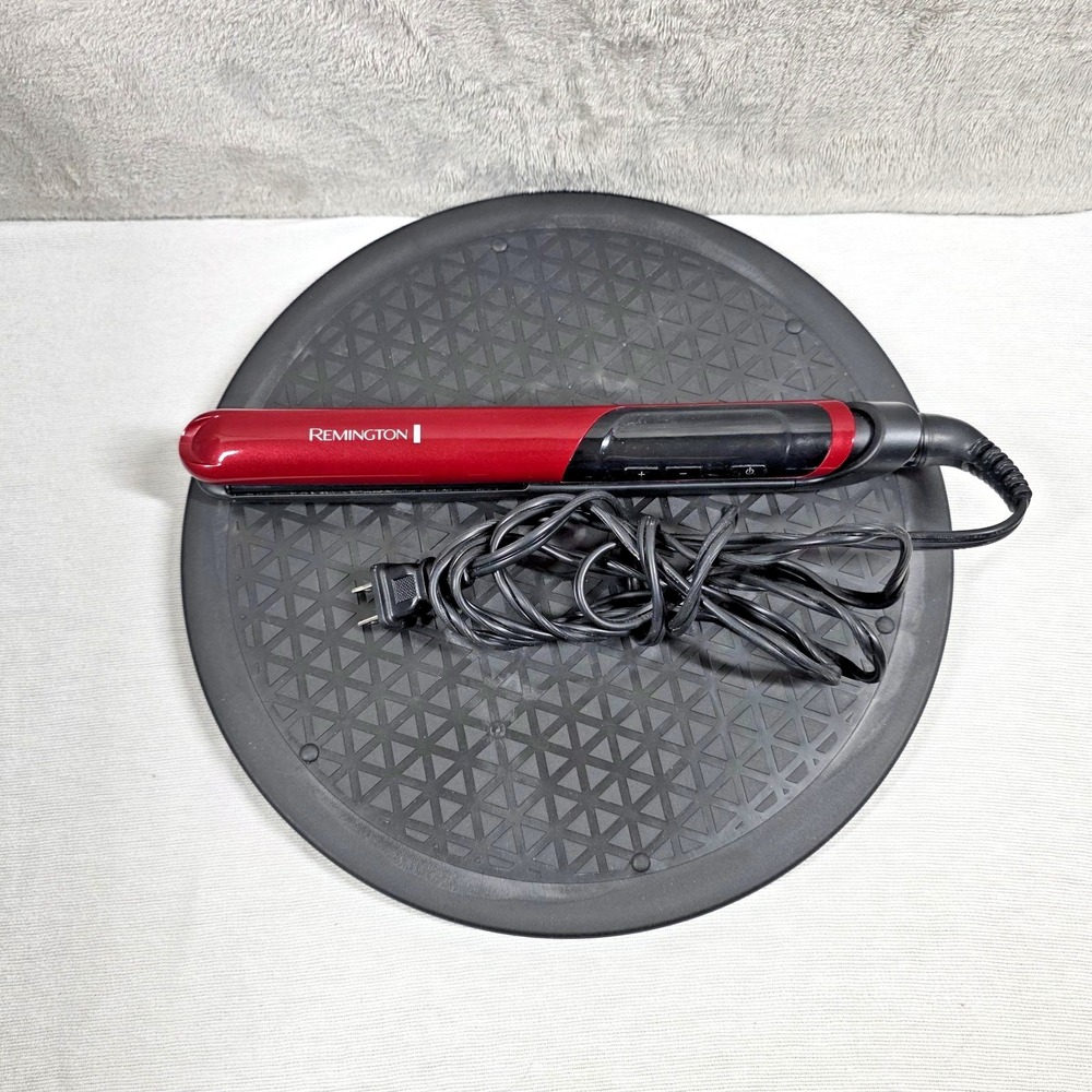 Remington S-9600 Hair Straightener Flat Iron Digital Controls Red Black Tested